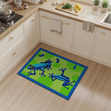 Playful Blue Frogs Kids Area Rug