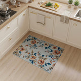 Creamy Peach Blossom Floral Area Rug