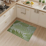 Floral Vintage Green Fern Leaf Area Rug