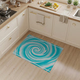 Mesmerizing Teal Spiral Vortex Area Rug
