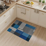 Blue Geometric Patchwork Area Rug
