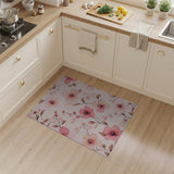 Blush Pink Watercolor Floral Area Rug