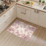 Pink Vintage Pink Rose Heart Area Rug