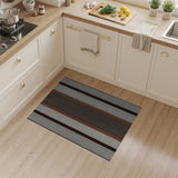 Brown Tan Vertical Striped Woven Rug