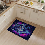 Cosmic Neon Wolf Area Rug