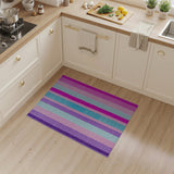 Vibrant Purple Pink Blue Striped Tufted Rug
