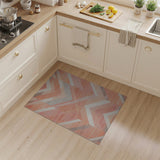 Bold Orange Triangle Geometric Area Rug