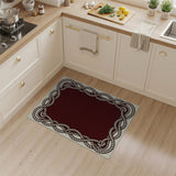 Nautical Rope Border Red Area Rug