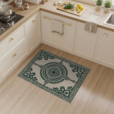 Traditional Persian Intricate Green Mandala Persian Area Rug