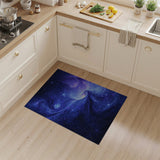 Blue and Teal Cosmic Nebula Vortex Area Rug