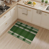 Green Plaid Rustic Farmhouse Area Rug