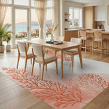 Coral Branch Washable Area Rug