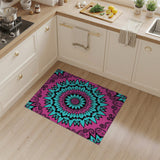 Multi-color and Patterns Vibrant Pink Teal Mandala Area Rug