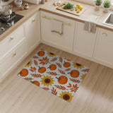 Autumn Pumpkin Sunflower Harvest Area Rug