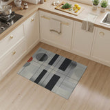 Geometric Modern Abstract Area Rug Black Grey Red