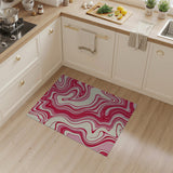 Wavy Pink Swirl Abstract Area Rug