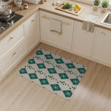 Green Geometric Diamond Snowflake Palm Rug