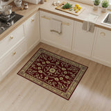 Ornate Red Gold Floral Persian Area Rug