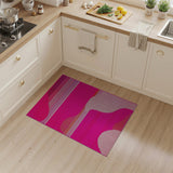 Vibrant Pink Geometric Wave Area Rug