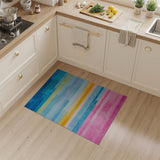 Vibrant Multi-Color Striped Geometric Multi-color and Patterns Area Rug