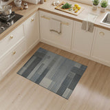 Modern Geometric Stripe Area Rug Black White Grey
