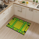 Vibrant Yellow Green Dotted Geometric Area Rug