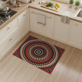 Bold Red Tribal Mandala Area Rug