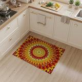 Fiery Mandala Sunburst Area Rug