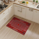 Geometric Modern Red Bold Red Geometric Grid Area Rug