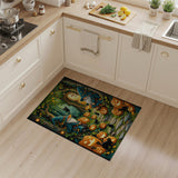 Whimsical Halloween Gnomes Pumpkins Black Cats Rug