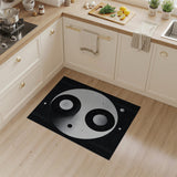 Cosmic Yin Yang Black White Area Rug