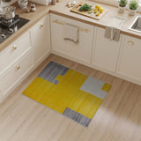 Bold Yellow Grey Geometric Block Area Rug