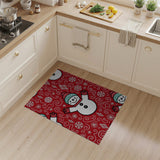 Festive Snowman Cartoon Area Rug