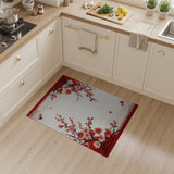 Chinese Red Plum Blossom Area Rug