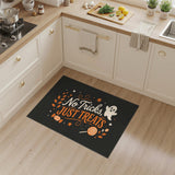 No Tricks Just Treats Orange Halloween Area Rug