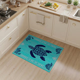 Blue and Teal Sea Turtle Coastal Area Rug