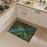 Lush Teal Fern Canopy Area Rug