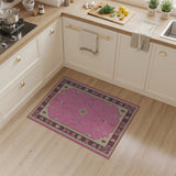 Vibrant Pink Persian Area Rug with Ornate Borders