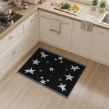 Starry Night Black White Geometric Rug