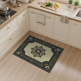Ornate Navy Gold Medallion Area Rug