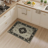 Timeless Ivory Black Persian Medallion Rug