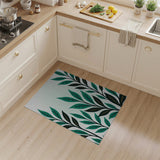 Teal Leaf Geometric Area Rug