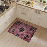 Golden Crowns Pink Kids Cartoon Rug