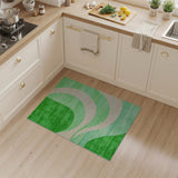 Abstract Green Curve Area Rug