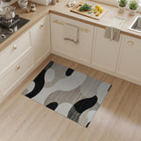 Abstract Black Shapes Area Rug