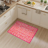 Bold Pink Geometric Area Rug