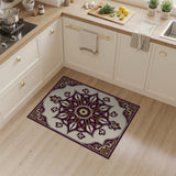 Maroon Gold Medallion Traditional Persian Rug