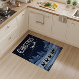 Christmas Sleigh Reindeer Night Silhouette Rug