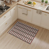 Festive Holly Berry Red Stripe Area Rug