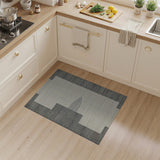 Black White Framed Geometric Area Rug